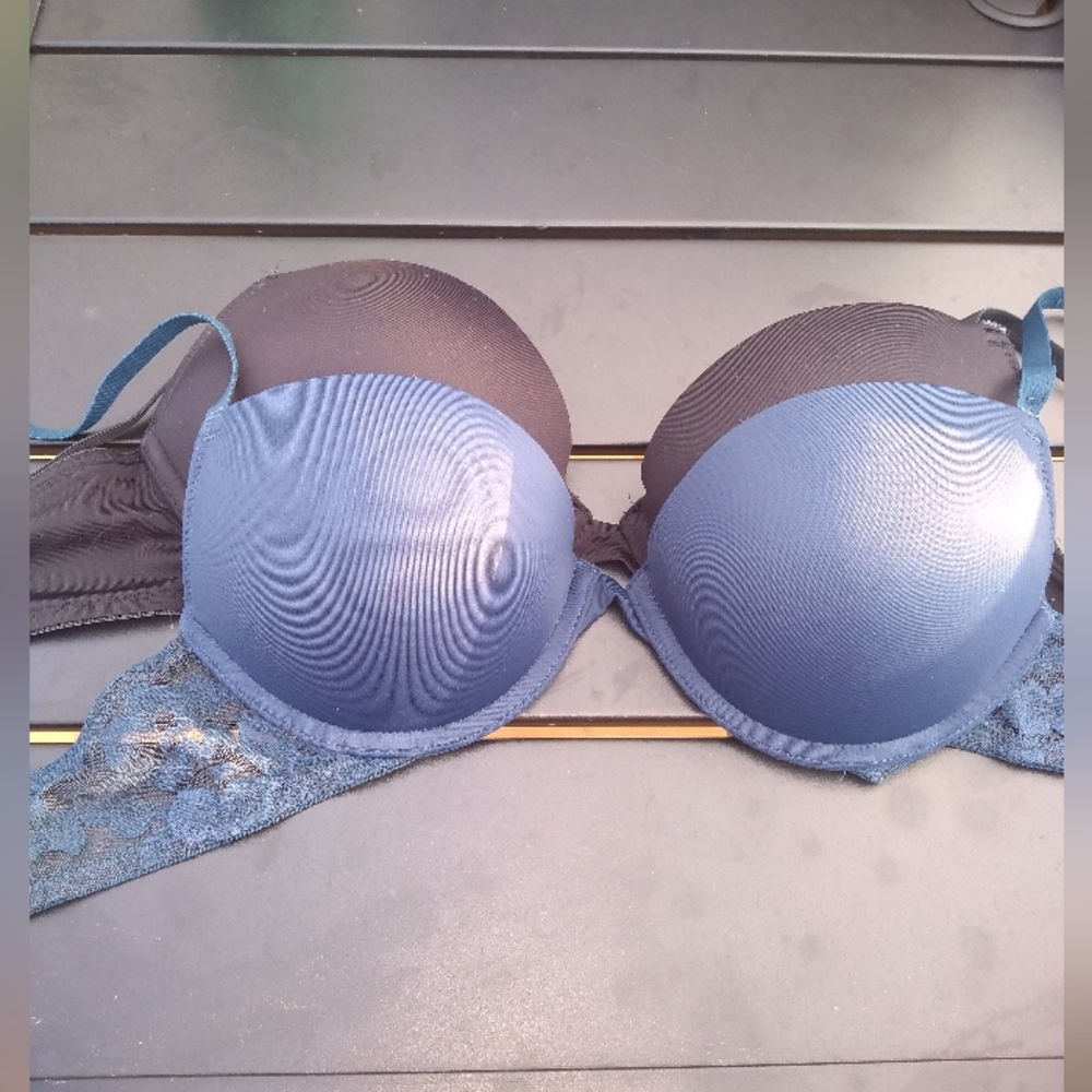 La Senza Remix Push Up Bras, Blue 34B & Black 34C, Underwire